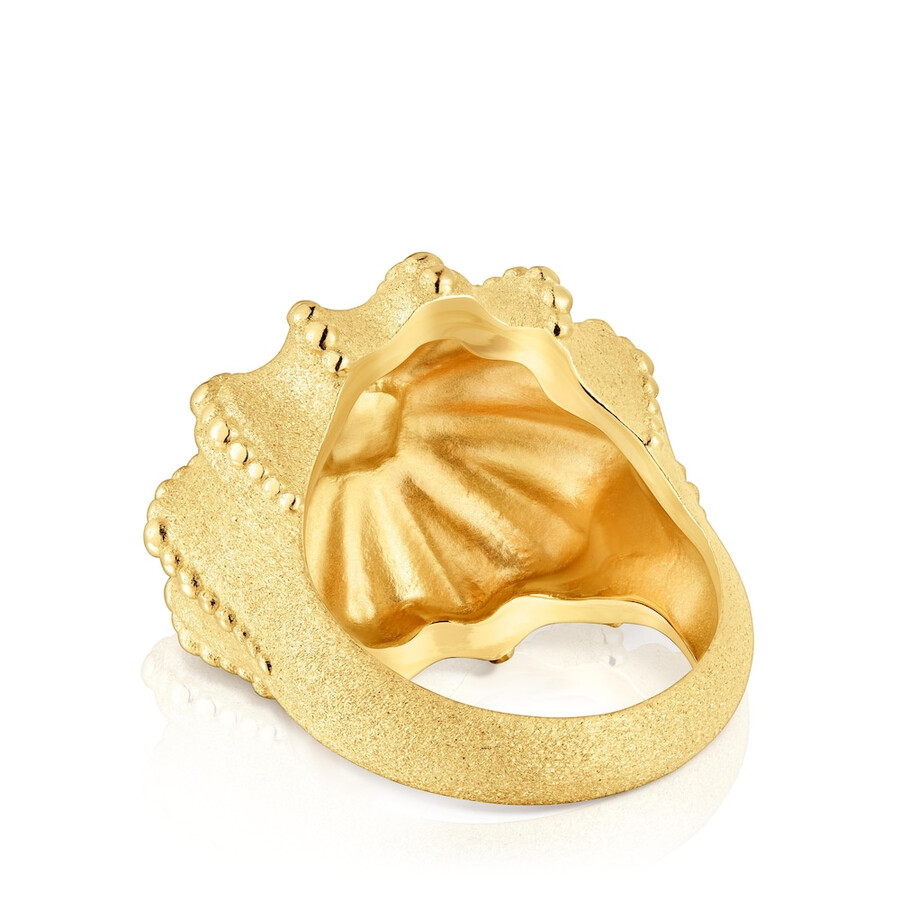 anello con sigillo bicolore tous grain arrecife de coral