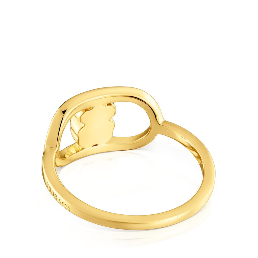 anello con placcatura in oro 18kt su argento e madreperla tous camille
