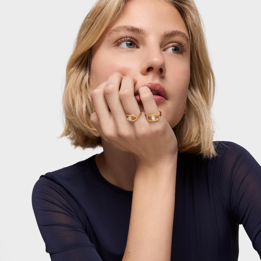 anello con placcatura in oro 18kt su argento e madreperla tous camille