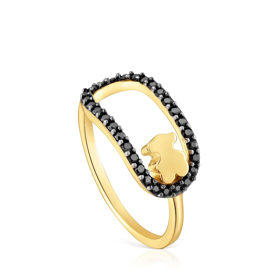 anello con placcatura in oro 18kt su argento e spinelli tous camille