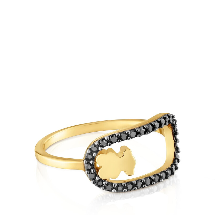 anello con placcatura in oro 18kt su argento e spinelli tous camille