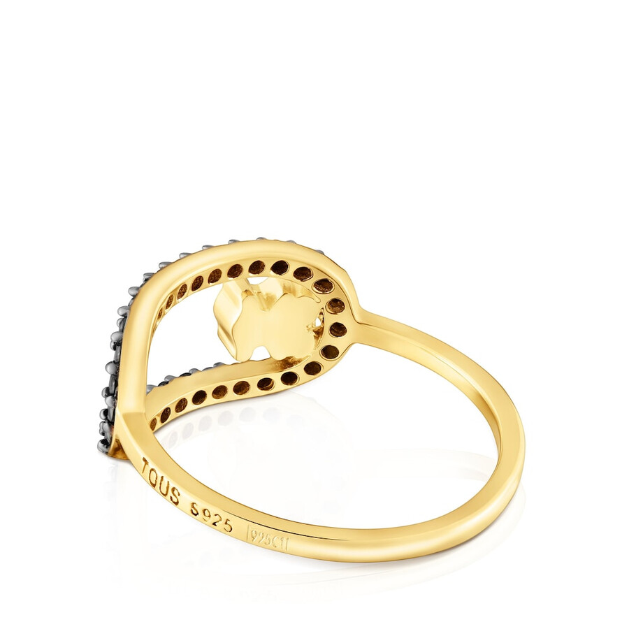 anello con placcatura in oro 18kt su argento e spinelli tous camille