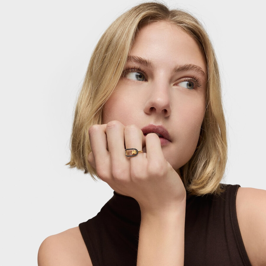 anello con placcatura in oro 18kt su argento e spinelli tous camille