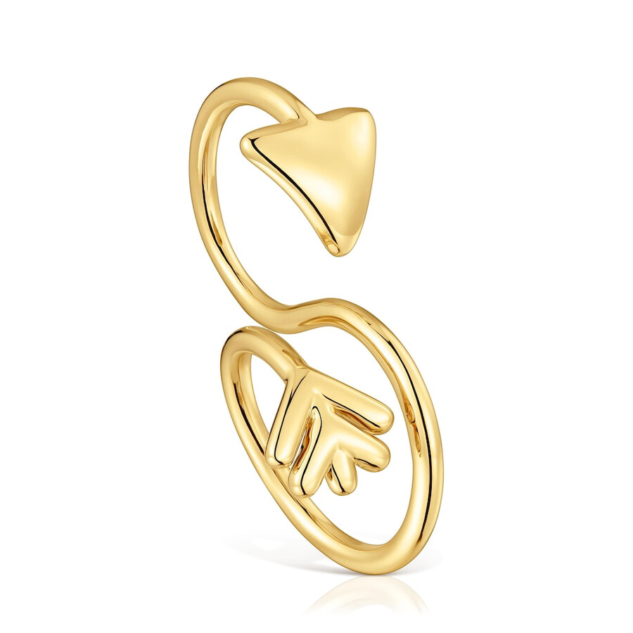 anello aperto con placcatura in oro 18kt su argento tous flechazo