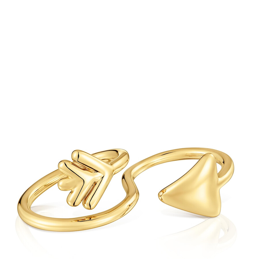anello aperto con placcatura in oro 18kt su argento tous flechazo