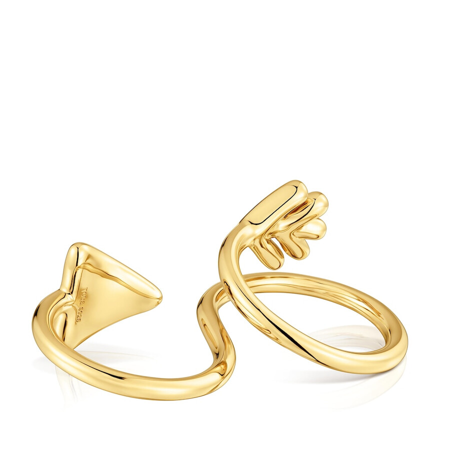 anello aperto con placcatura in oro 18kt su argento tous flechazo