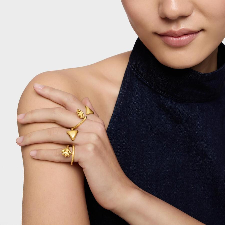 anello aperto con placcatura in oro 18kt su argento tous flechazo