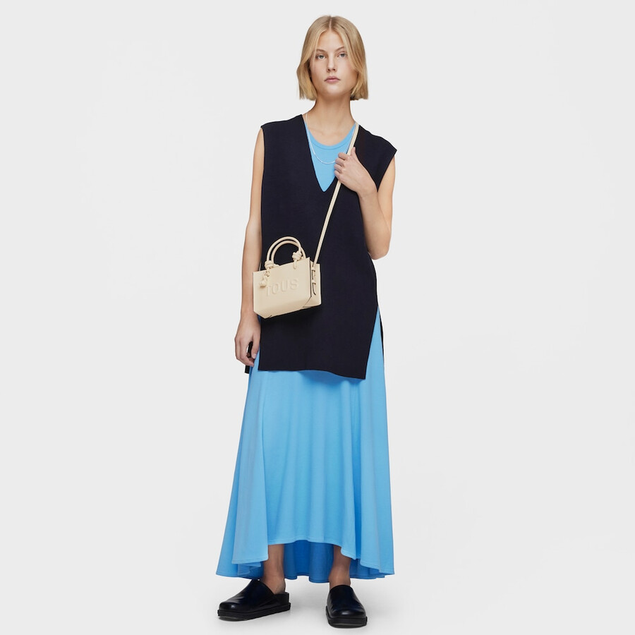 borsa mini orizzontale beige tous la rue novità