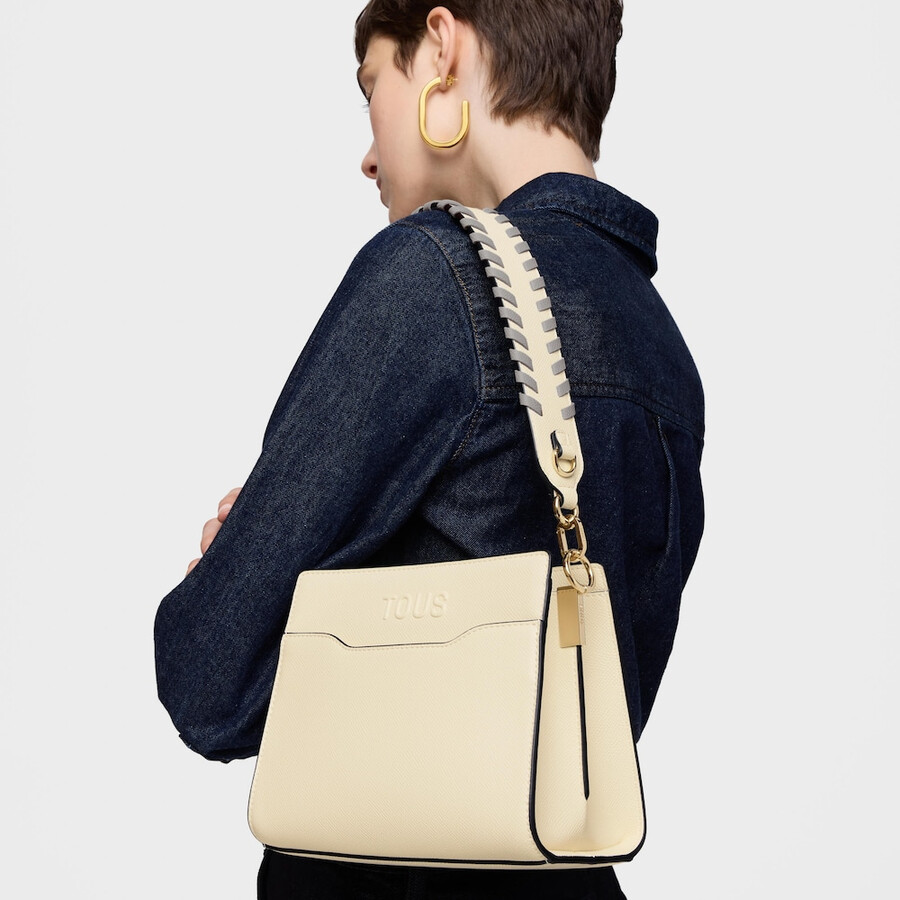 piccola borsa shopping beige audree saffiano