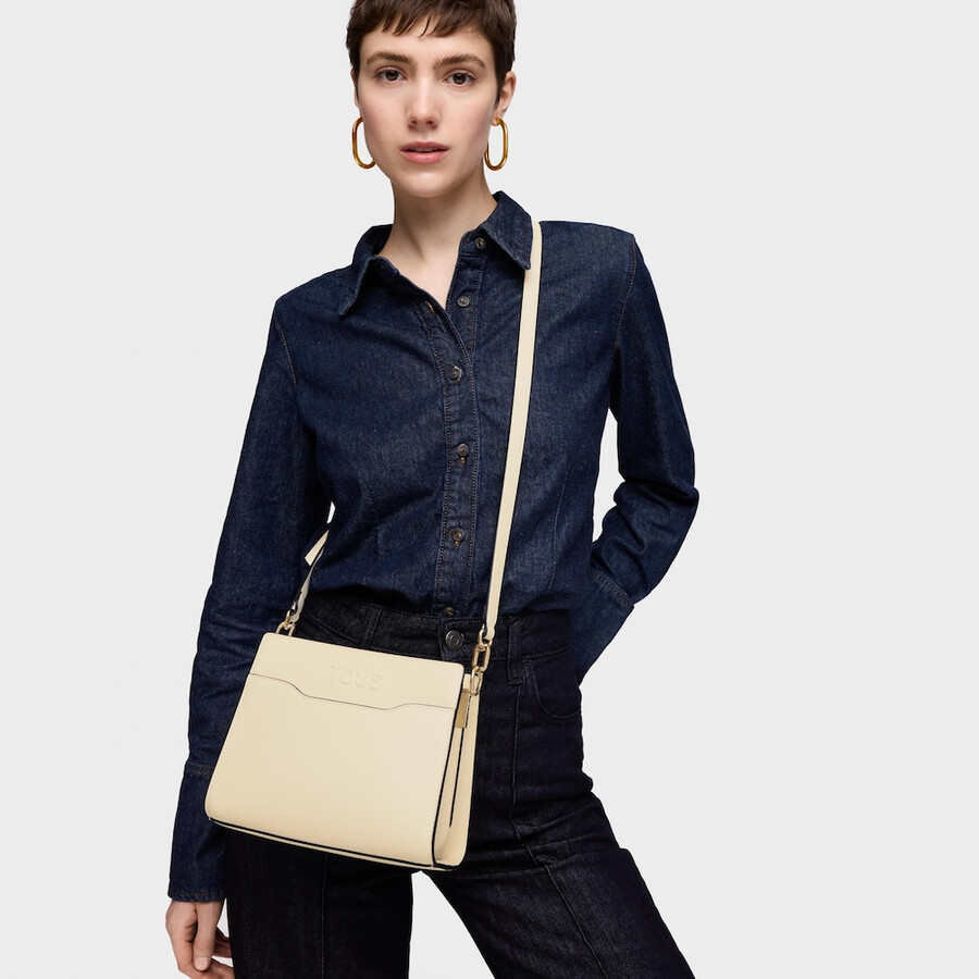 piccola borsa shopping beige audree saffiano