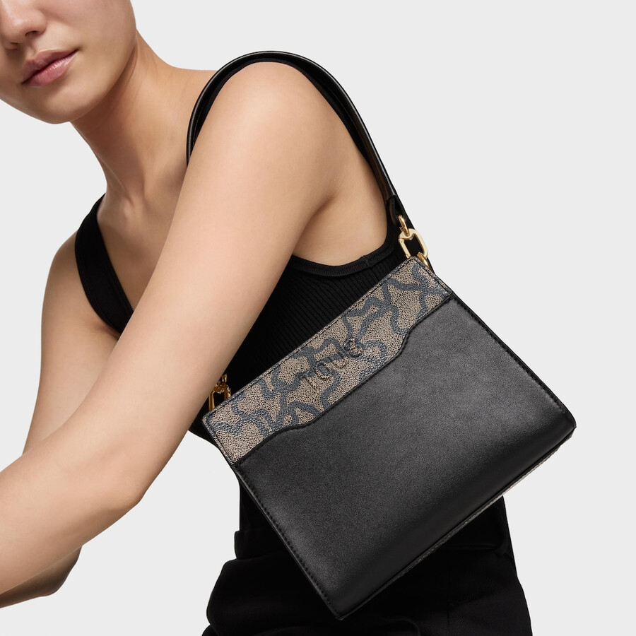 piccola borsa shopping nera kaos icon