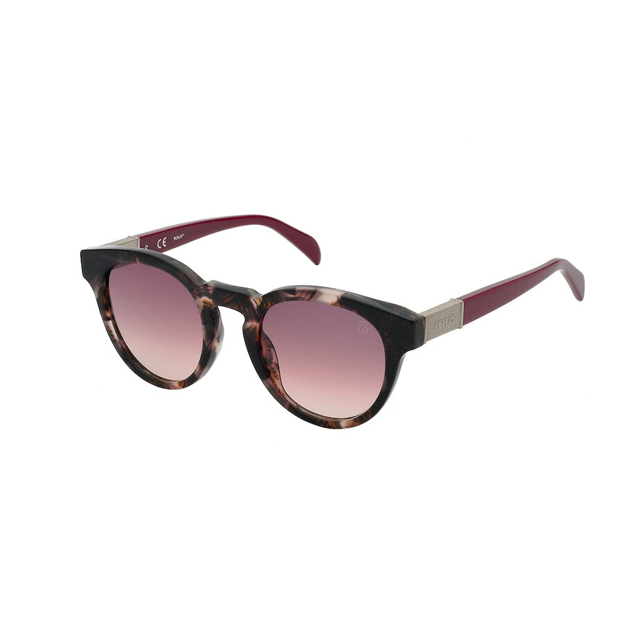 occhiali da sole rotondi in maglia color bordeaux