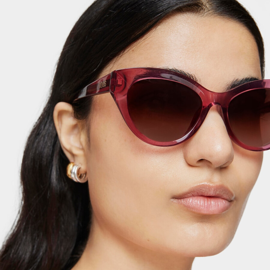 occhiali da sole color bordeaux tous butterfly