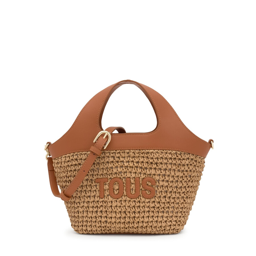borsa tote media color cammello tous lirio rafia