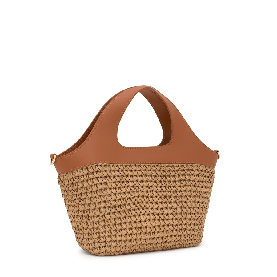 borsa tote media color cammello tous lirio rafia