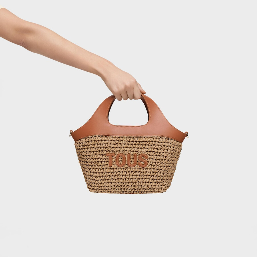 borsa tote media color cammello tous lirio rafia
