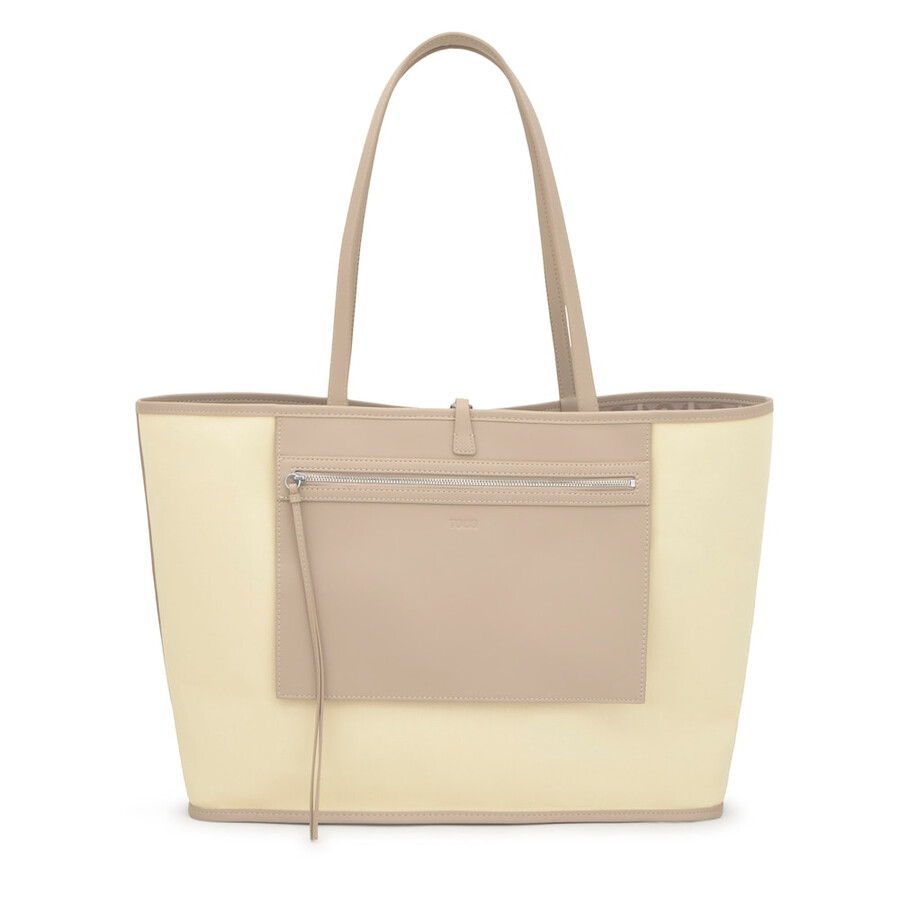 grande borsa tote reversibile color sabbia tous double way manifesto