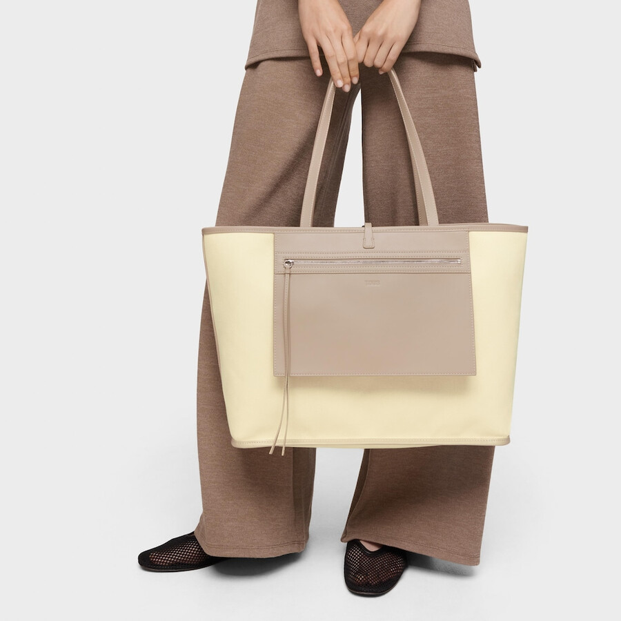 grande borsa tote reversibile color sabbia tous double way manifesto