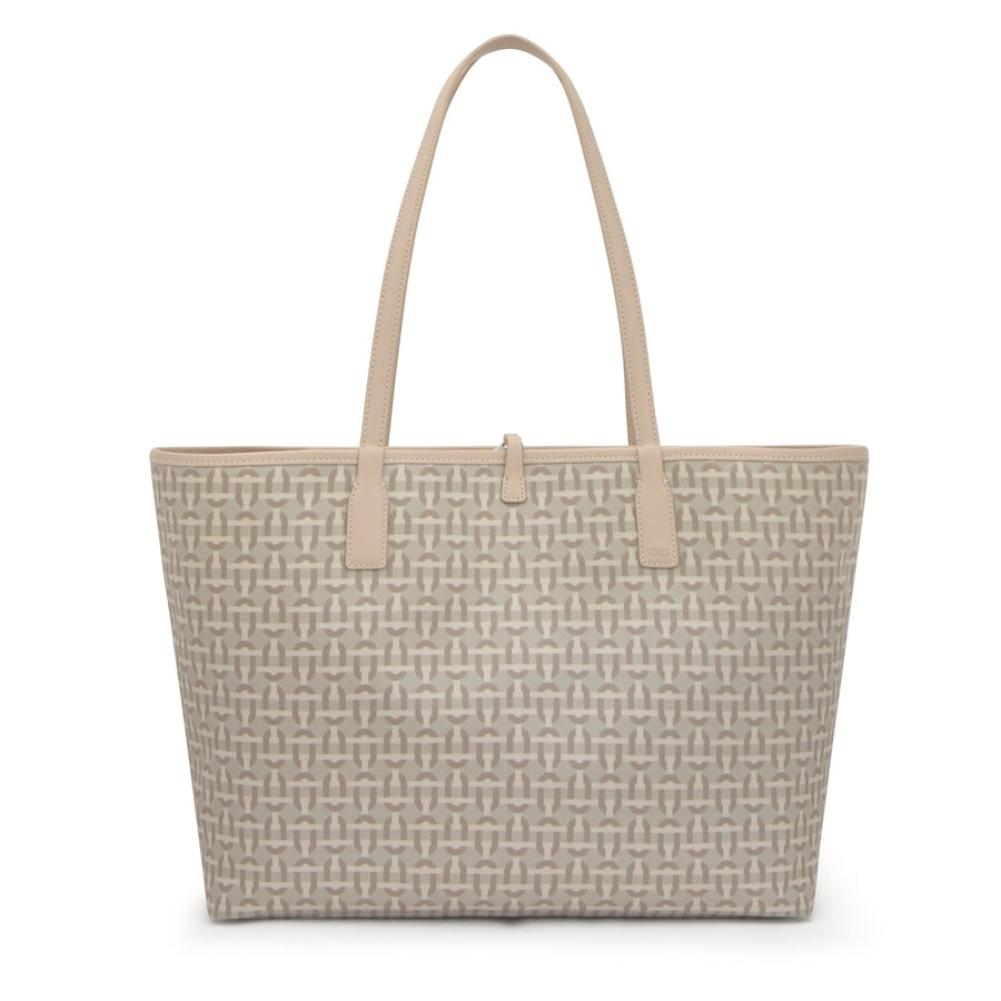 grande borsa tote reversibile color sabbia tous double way manifesto