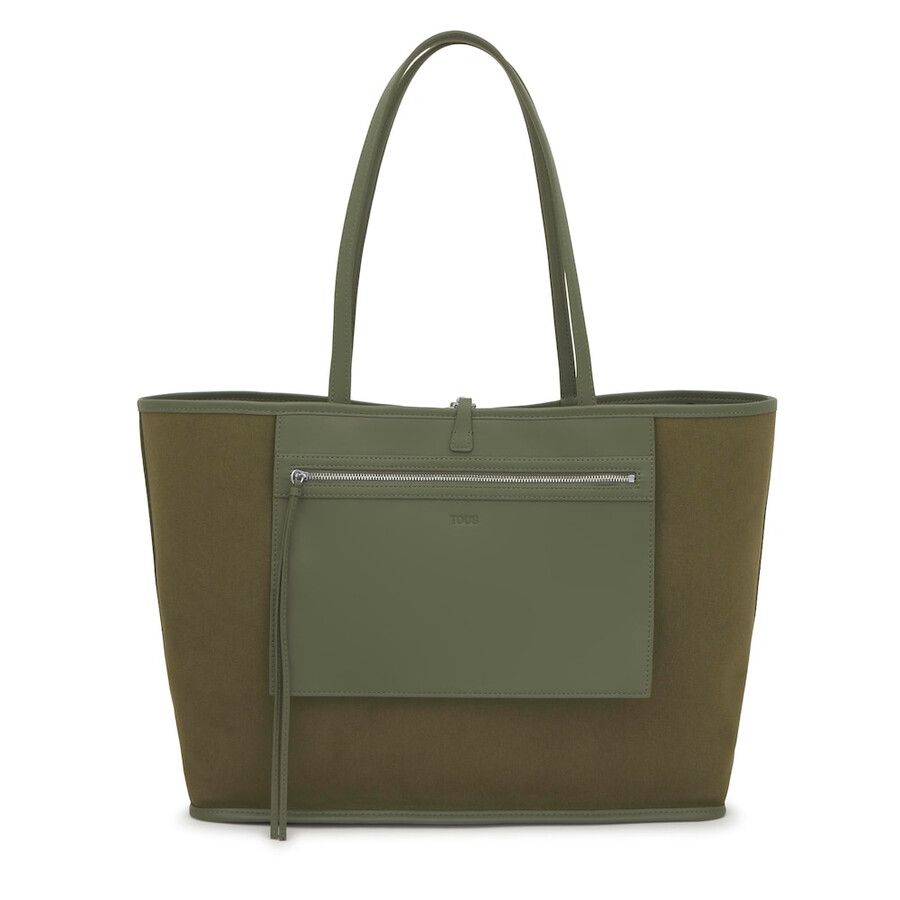 grande borsa tote reversibile color kaki tous double way manifesto