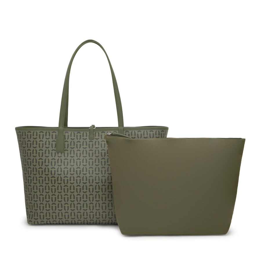 grande borsa tote reversibile color kaki tous double way manifesto