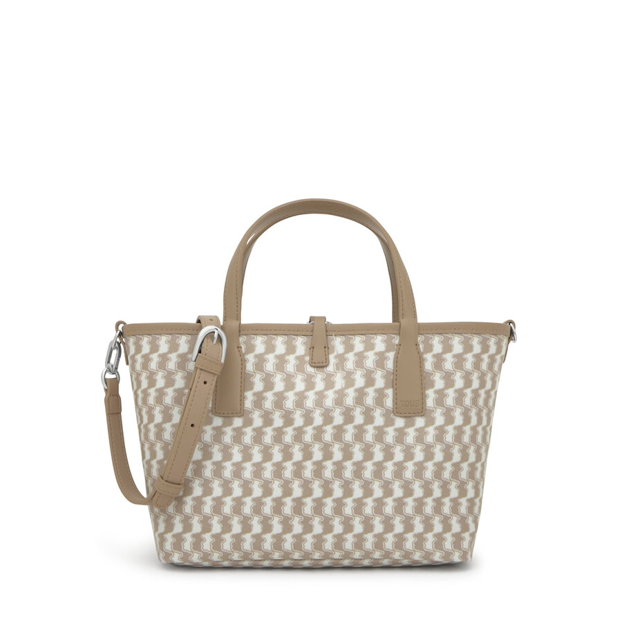 borsa tote reversibile beige media tous double way bear