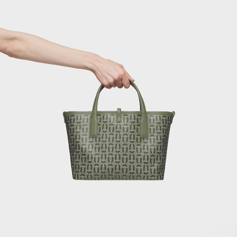 borsa tote reversibile media color kaki tous double way manifesto