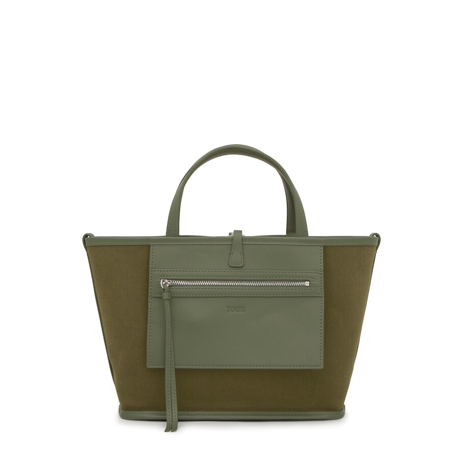 borsa tote reversibile media color kaki tous double way manifesto