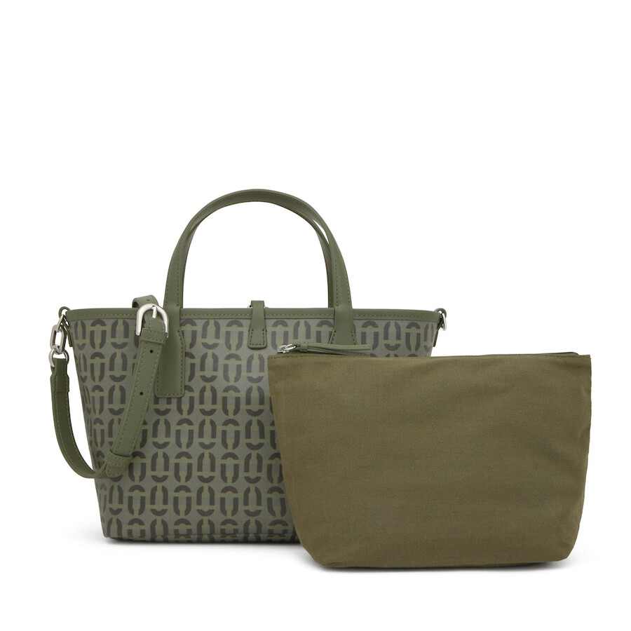 borsa tote reversibile media color kaki tous double way manifesto