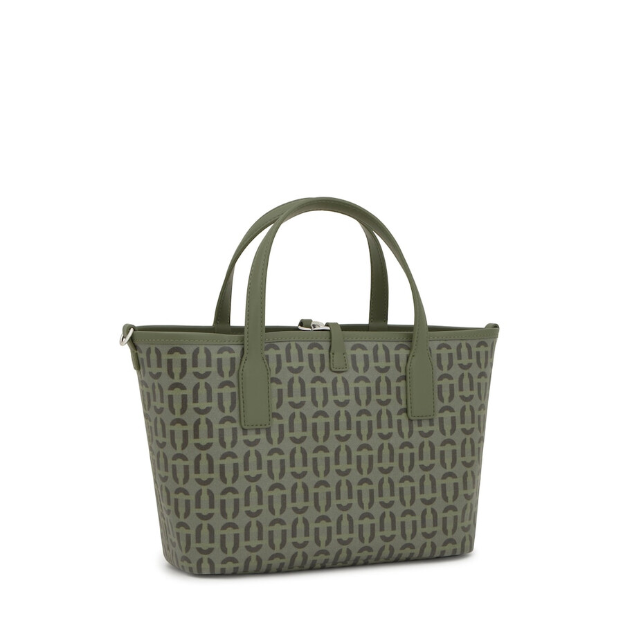 borsa tote reversibile media color kaki tous double way manifesto