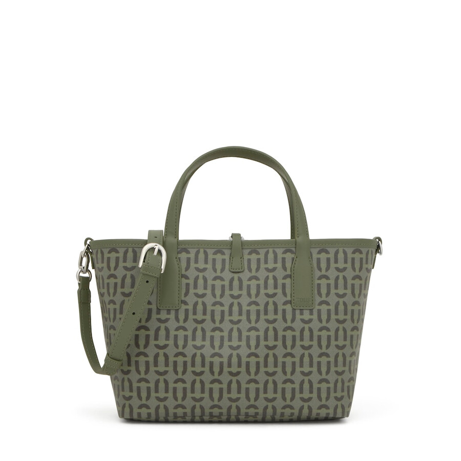 borsa tote reversibile media color kaki tous double way manifesto