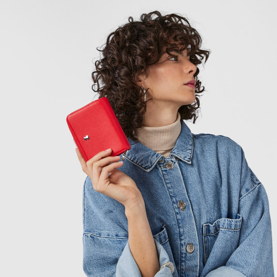 portafoglio piccolo rosso new dubai saffiano