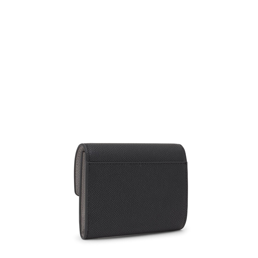 portafoglio audree card saffiano nero e grigio
