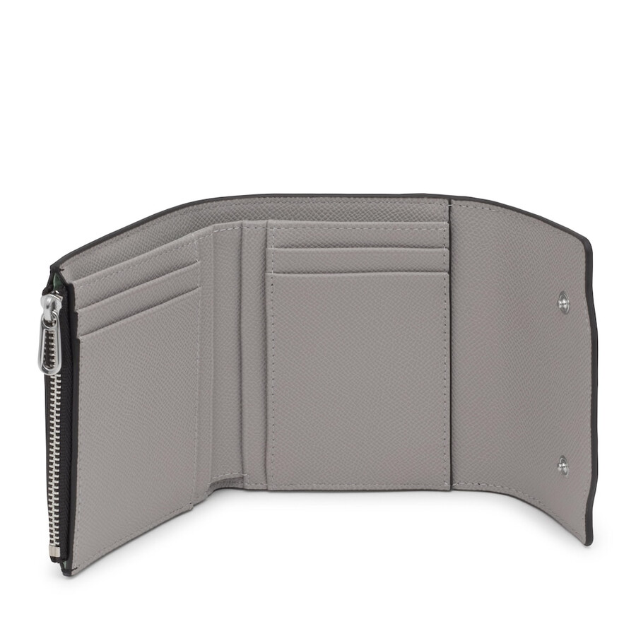 portafoglio audree card saffiano nero e grigio