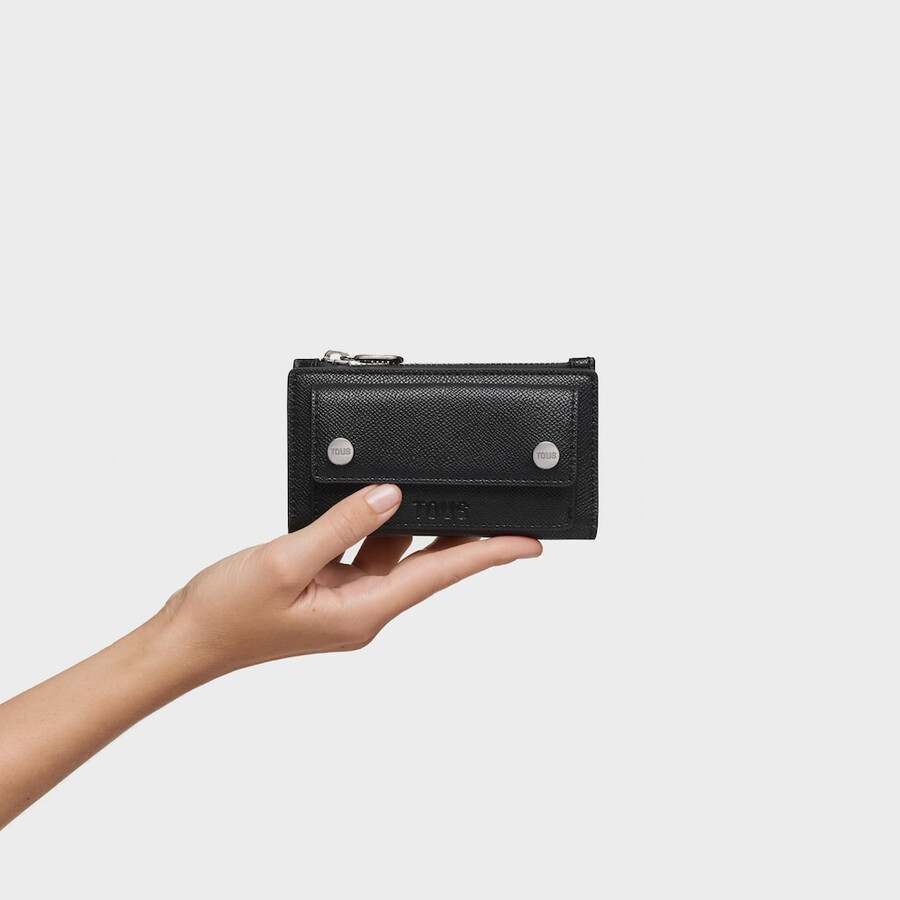 portafoglio piccolo nero con tasche tous audree