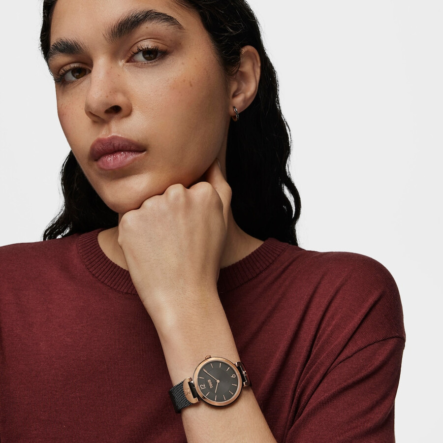 orologio s-mesh in acciaio ip nero