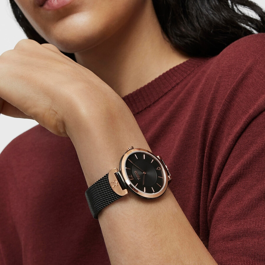 orologio s-mesh in acciaio ip nero