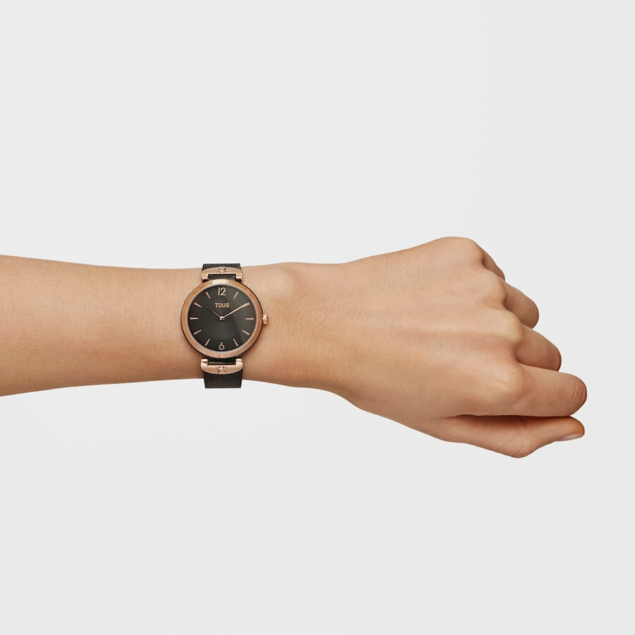 orologio s-mesh in acciaio ip nero