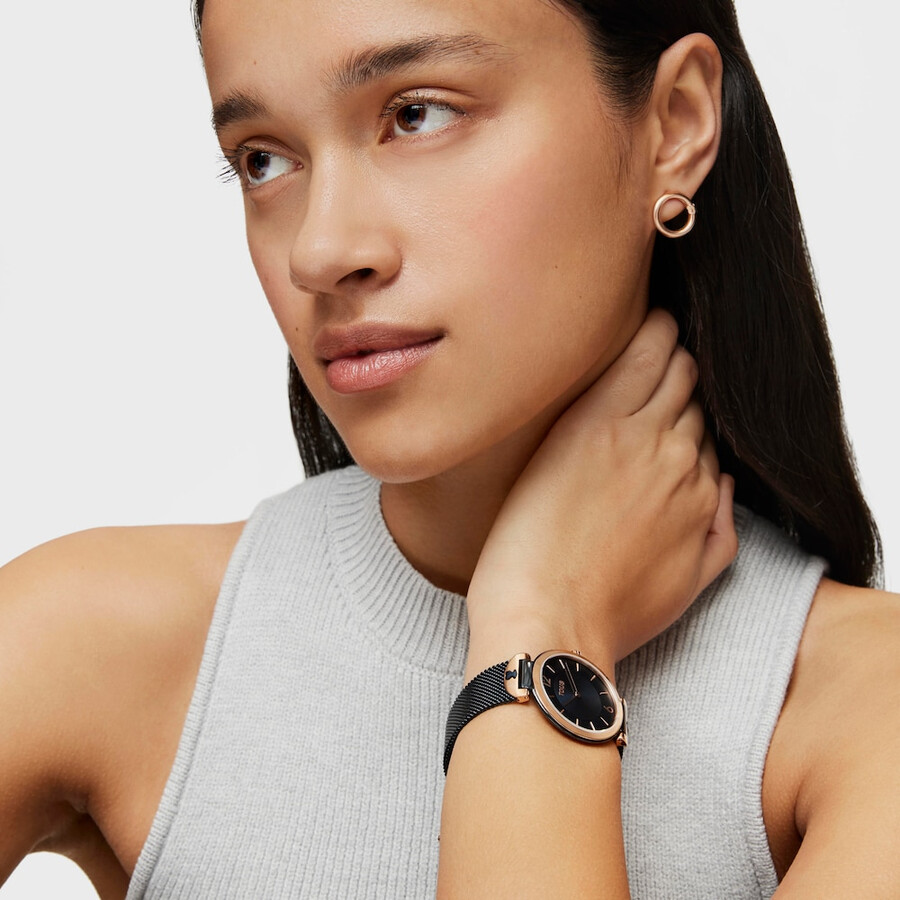 orologio bicolore in acciaio rosa e bluip s-mesh