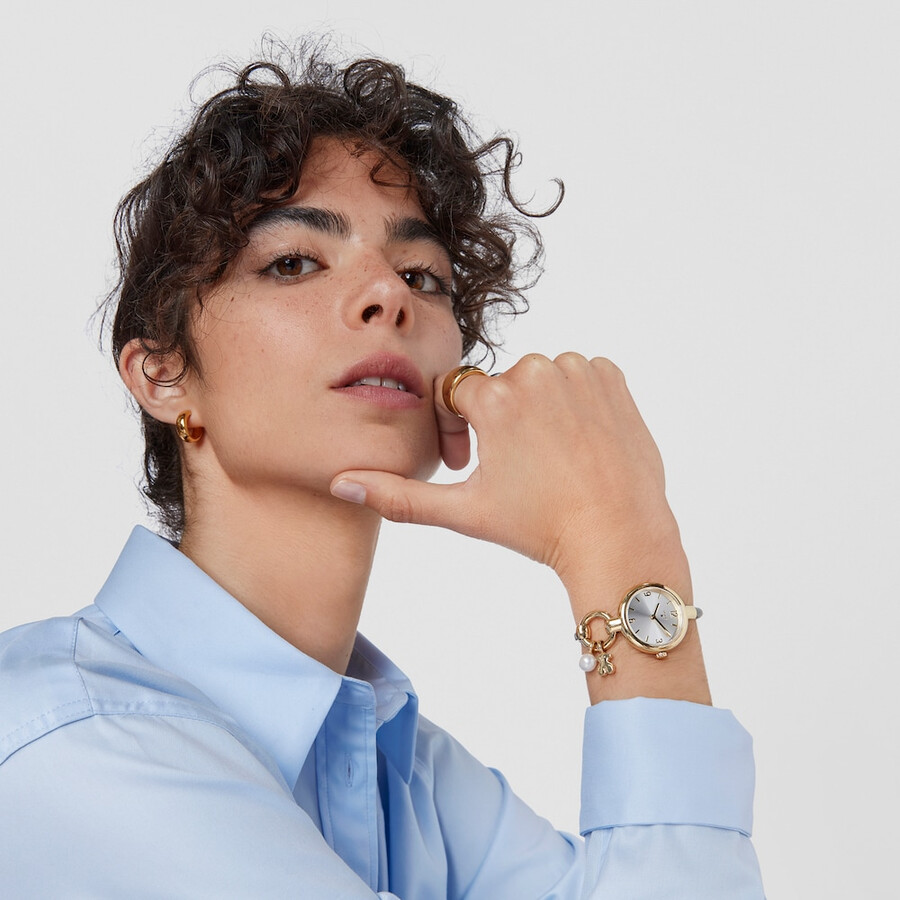orologio hold charms in acciaio ip color oro con cinturino in acciaio