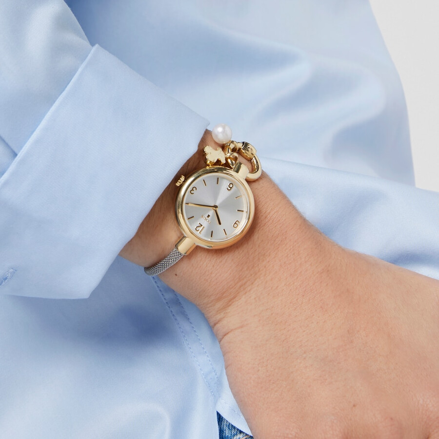 orologio hold charms in acciaio ip color oro con cinturino in acciaio