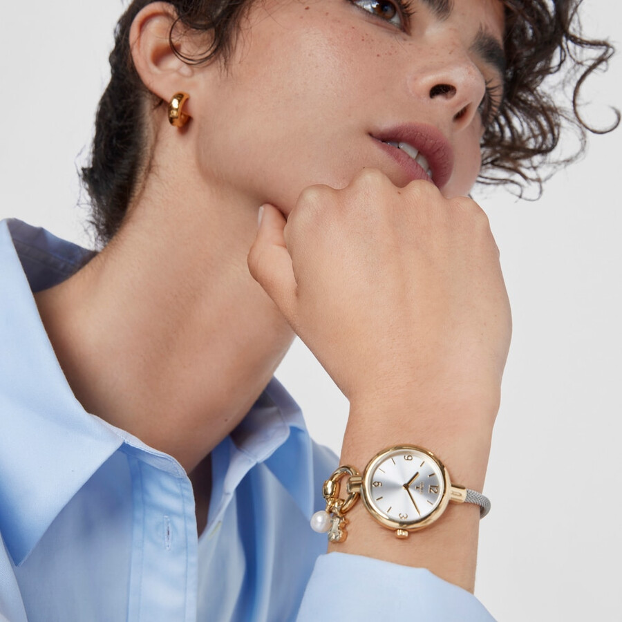 orologio hold charms in acciaio ip color oro con cinturino in acciaio