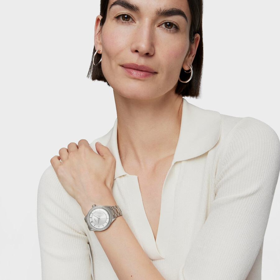 orologio t-shine in acciaio con zirconi cubici