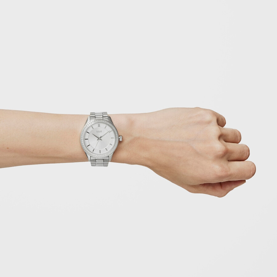 orologio t-shine in acciaio con zirconi cubici