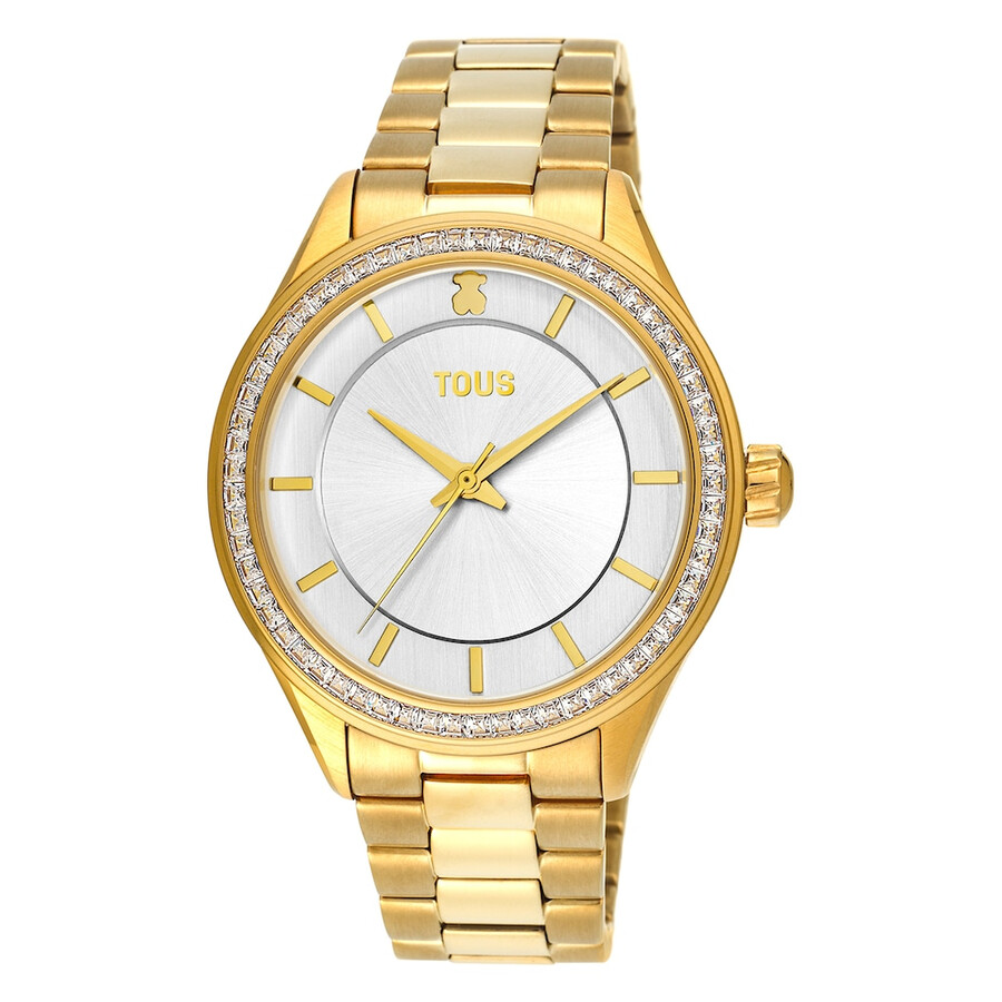 orologio t-shine in acciaio ip color oro con zirconi cubici