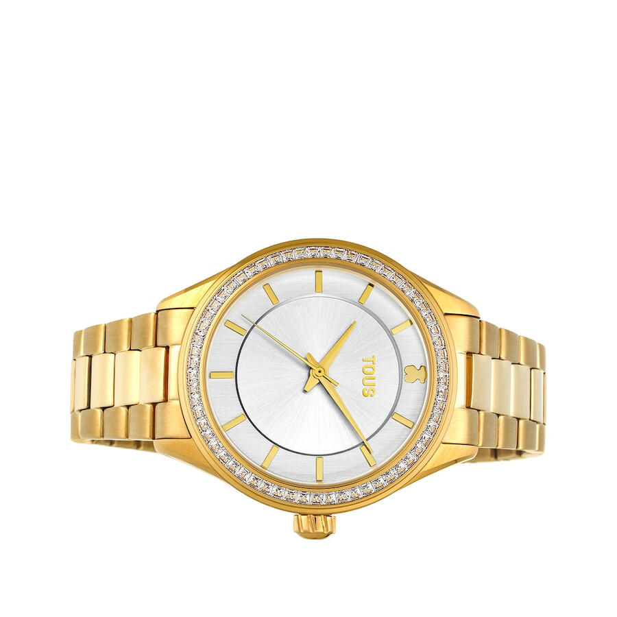 orologio t-shine in acciaio ip color oro con zirconi cubici
