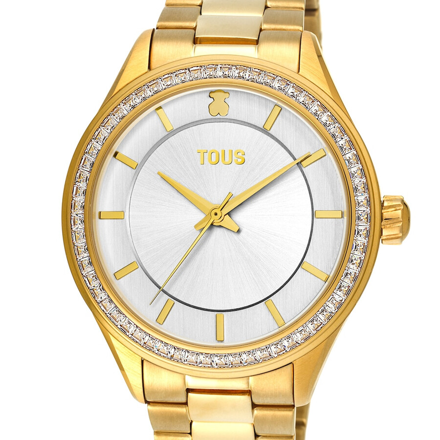orologio t-shine in acciaio ip color oro con zirconi cubici