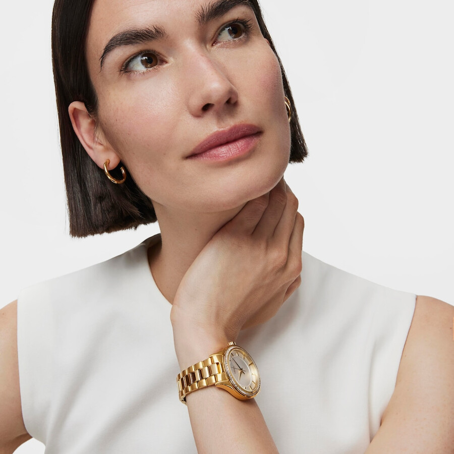 orologio t-shine in acciaio ip color oro con zirconi cubici