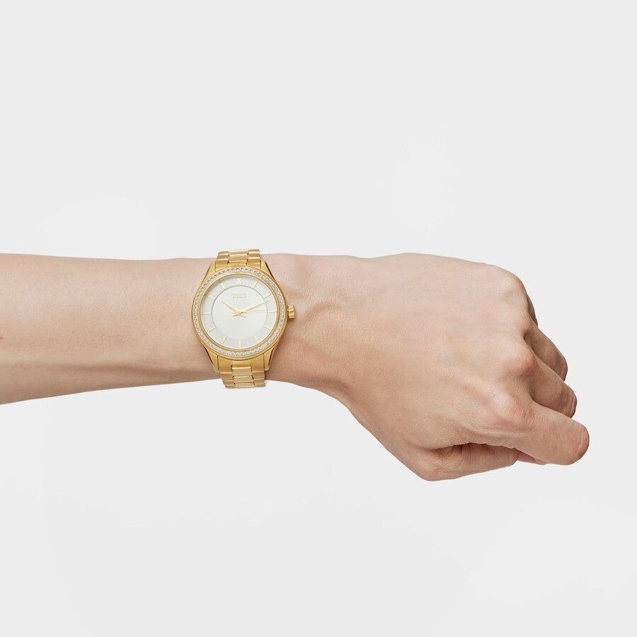 orologio t-shine in acciaio ip color oro con zirconi cubici