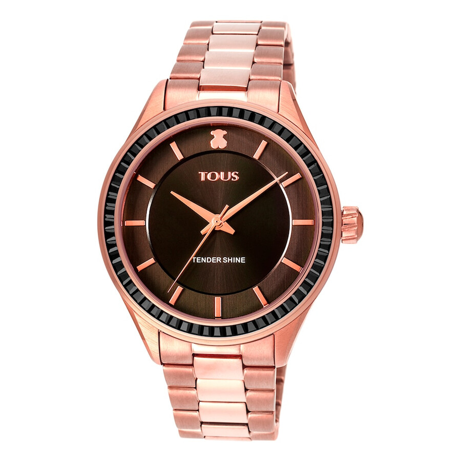 orologio t-shine in acciaio ip rosa con zirconi cubici